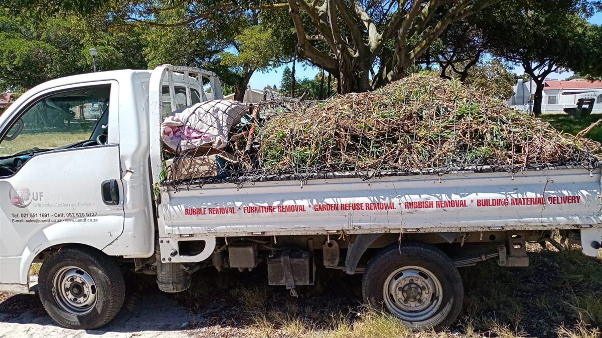 Truck loaded with garden refuse